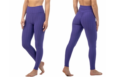 Women's Bubble Leggings in Assorted Sizes- Purple (36 Packs)