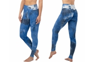 Women's Tie Dye Bubble Leggings in Assorted Sizes- Blue (36 Packs)