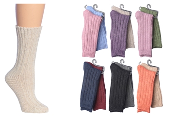 Wholesale Women's 2-Pack Wool Boot Socks (90 Packs)