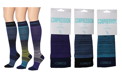 Wholesale Women's Single Pack Graduated Compression Socks (120 Packs)