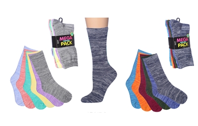 Wholesale Women's 6 Pairs Colorful Funny Cotton Crew Socks (30 packs)