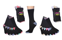 Wholesale Women's 6 Pairs Colorful Funny Cotton Crew Socks (30 packs)