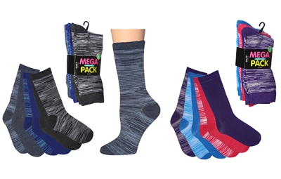 Wholesale Women's 6 Pairs Colorful Funny Cotton Crew Socks (30 packs)