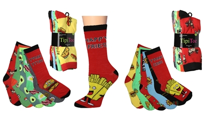 Wholesale Women's 6 Pairs Colorful Funny Cotton Crew Socks (30 packs)