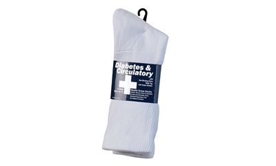 Wholesale Men's White Diabetic Dress Socks 2-Pair Pack (90 Packs)