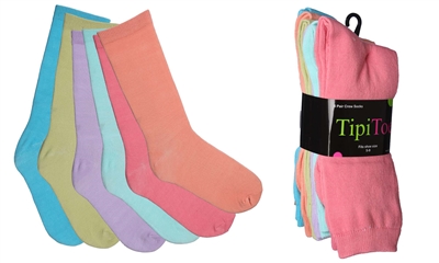 Wholesale Women's 6 Pairs Colorful Funny Cotton Crew Socks (30 packs)