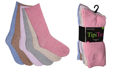 Wholesale Women's 6 Pairs Colorful Funny Cotton Crew Socks (30 packs)