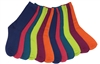Wholesale Women's 6 Pack Solid Assorted Colors Crew Socks