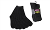 Wholesale Women's 6 Pack Solid Black Colors Crew Socks (30 packs)