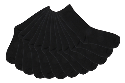 Wholesale Women's 3 Pack Solid Black Colors Crew Socks