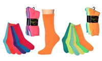 Wholesale Women's 6 Pairs Colorful Funny Cotton Crew Socks (30 packs)