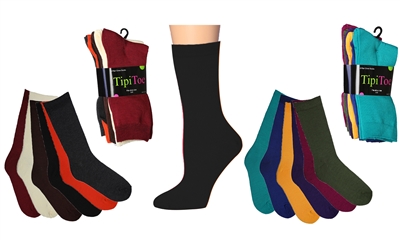 Wholesale Women's 6 Pairs Colorful Funny Cotton Crew Socks (30 packs)