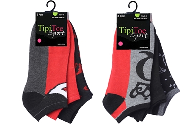 Wholesale Women's 3 Pack Novelty Patterned Cute Ankle Socks (60 Packs)