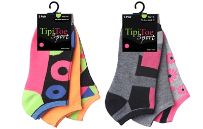 Wholesale Women's 3 Pair Ankle Socks (20 Packs)