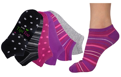 Wholesale Women's 6 Pair Ankle Socks