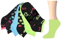 Wholesale Women's 6 Pack Novelty Patterned Cute Cotton Ankle Socks (30 Packs)