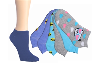 Wholesale Women's 6 Pair Ankle Socks