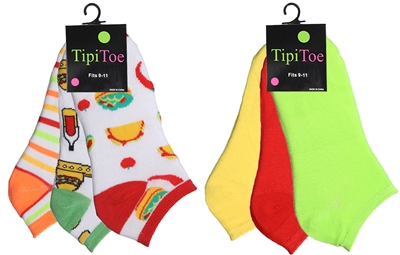 Wholesale Women's 3 Pack Novelty Patterned Cute Ankle Socks (60 Packs)