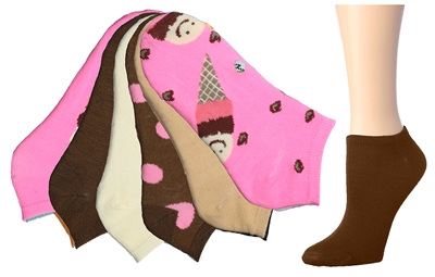 Wholesale Women's 3 Pack Novelty Patterned Cute Ankle Socks (60 Packs)