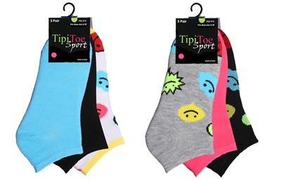 Wholesale Women's 3 Pack Novelty Patterned Cute Ankle Socks (60 Packs)