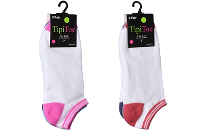 Wholesale Women's 3 Pack Solid Cute Ankle Socks (60 Packs)