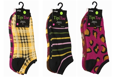 Wholesale Women's 3 Pack Novelty Patterned Cute Ankle Socks (60 Packs)