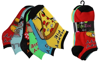 Wholesale Women's 6 Pack Novelty Patterned Cute Ankle Socks (30 Packs)