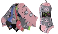 Wholesale Women's 6 Pack Novelty Patterned Cute Ankle Socks (30 Packs)