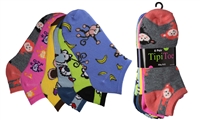 Wholesale Women's 6 Pack Novelty Patterned Cute Ankle Socks (30 Packs)