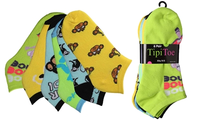 Wholesale Women's 6 Pack Novelty Patterned Cute Ankle Socks (30 Packs)