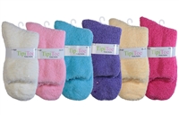 Wholesale Women's Fuzzy Skid-Proof Solid Crew Sock (120 Packs)