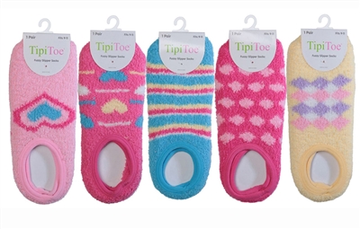 Wholesale Women's Fuzzy Skid-Proof Slippers Socks (120 Packs)