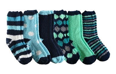 Wholesale Women's 3 Pairs Fuzzy Skid-Proof Solid Crew Sock (40 Packs)