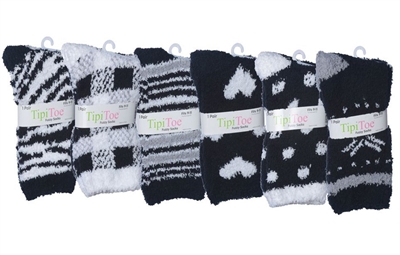 Wholesale Women's Fuzzy Crew Socks (120 Packs)