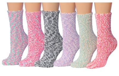 Wholesale Women's Fuzzy Skid-Proof Crew Socks (120 Packs)