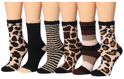 Wholesale Women's Fuzzy Skid-Proof Solid Crew Sock (120 Packs)