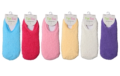 Wholesale Women's Soft Warm Fuzzy Slipper Socks (120 Packs)