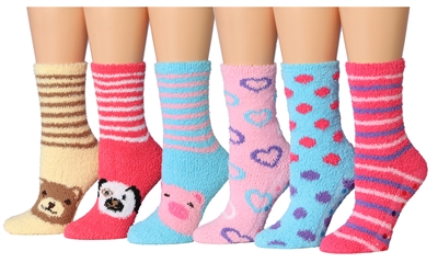 Wholesale Women's Slub Skid Proof Fuzzy Socks (120 Packs)