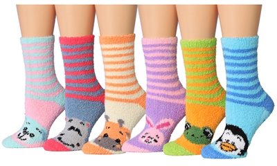 Wholesale Women's Slub Skid Proof Fuzzy Socks (120 Packs)