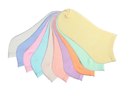 Wholesale Girl's 10 Pairs Low Cut Ankle Sock - Size:6-8  (36 Pack)