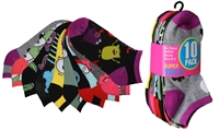 Wholesale Girl's 10 Pairs Low Cut Ankle Socks - Size:6-8  (36 Pack)