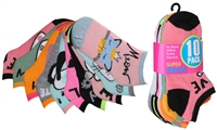 Wholesale Girl's 10 Pairs Low Cut Ankle Socks - Size:6-8  (36 Pack)