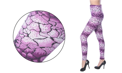 Wholesale Women's Purple Floral Fashion Leggings (36 Packs)