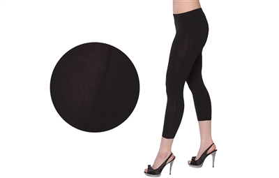 Wholesale Women's Black Seamless Nylon Capri Leggings (36 Packs)