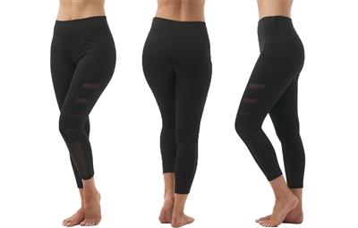 Women's Capri Performance Yoga Leggings with Size Options (36 Packs)