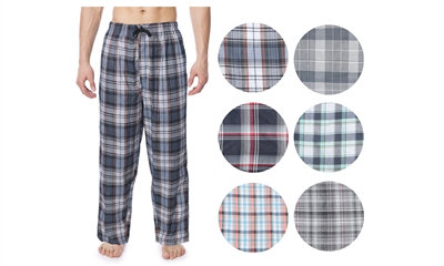 Wholesale Men's Short Cotton Pajama Bottoms Assorted Colors and Sizes (36 Pack)