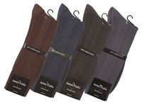 Wholesale Men's Ribbed Dress Socks Single Pack - (180 Pairs)