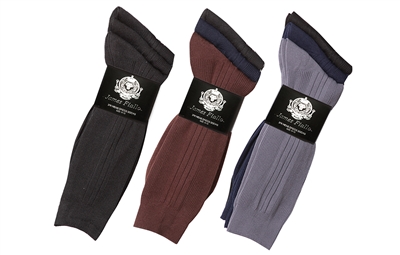 Wholesale Men's Ribbed Dress Socks 3-Pair Pack - (60 Packs)