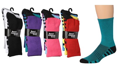 Wholesale 3-Pair Men's Sports Cushion Crew Socks  Pack - (60 Pack)