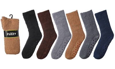 Wholesale Men Fuzzy Skid-Proof Socks (120 Packs)